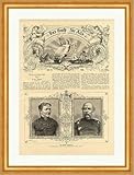  Kunstdruck Das sächsische Königspaar Wappen Deutsches Reich Krone Holzstich E 14709 Gerahmt