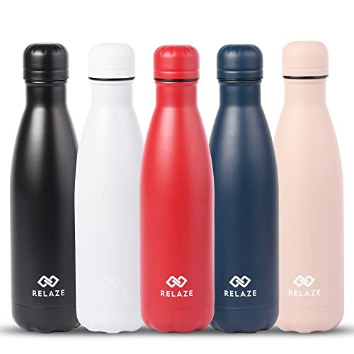 RELAZE Stainless Steel Water Bottle 500ml – BPA Free Powder Coated ...