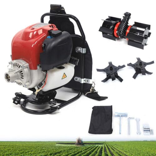 Tondeuse à Gazon Débroussailleuse Thermique 4 Temps 4500-8500rpm Tondeuse à Dos Multifonctionnelle 3 en 1 Tondeuse à Gazon Tondeuse à Essence,pour Désherbage, Récolte