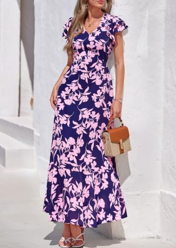Image of PRETTYGARDEN Womens Summer Boho Floral Maxi Dress