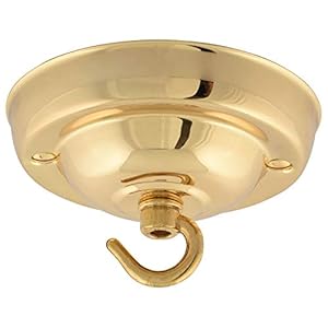 ElekTek Messing Deckenrosette mit Haken 108mm