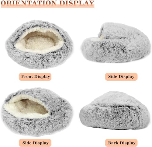 SHJOEE Flauschig Hundebett Muschelform Katzenbett Warm Tierbett Haustierbett Waschbar Hundesofa Katzensofa Plüsch Hundekorb Katzenkorb Weich Hundekissen Katzenkissen Gemütlich Hunde Katzen Schlafplatz