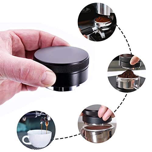 Foto von thirei Distributor, 51 mm 304 Edelstahl Leveler, Werkzeug zum Nivellieren von Gemahlenem Kaffee, Schwarz