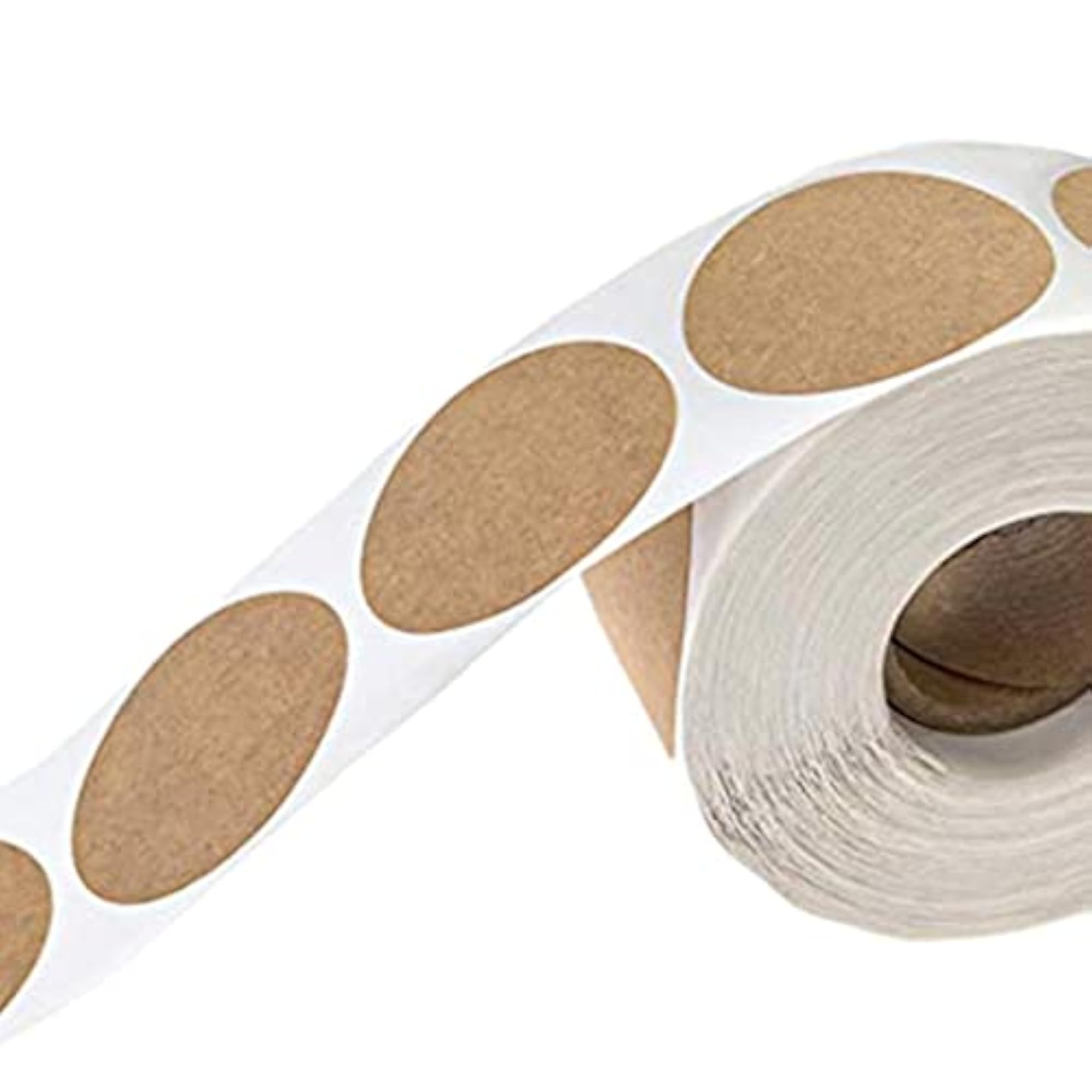 500Pcs/Roll Brown Round Kraft Paper Blank Stickers