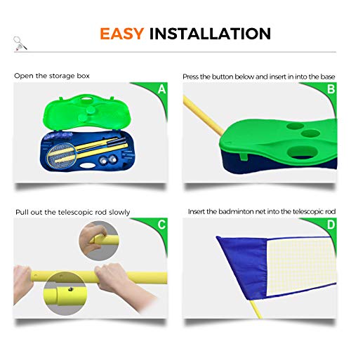 image for NP Badminton Net, MKTOK Badminton Set with Storage Base, Easy Setup Po