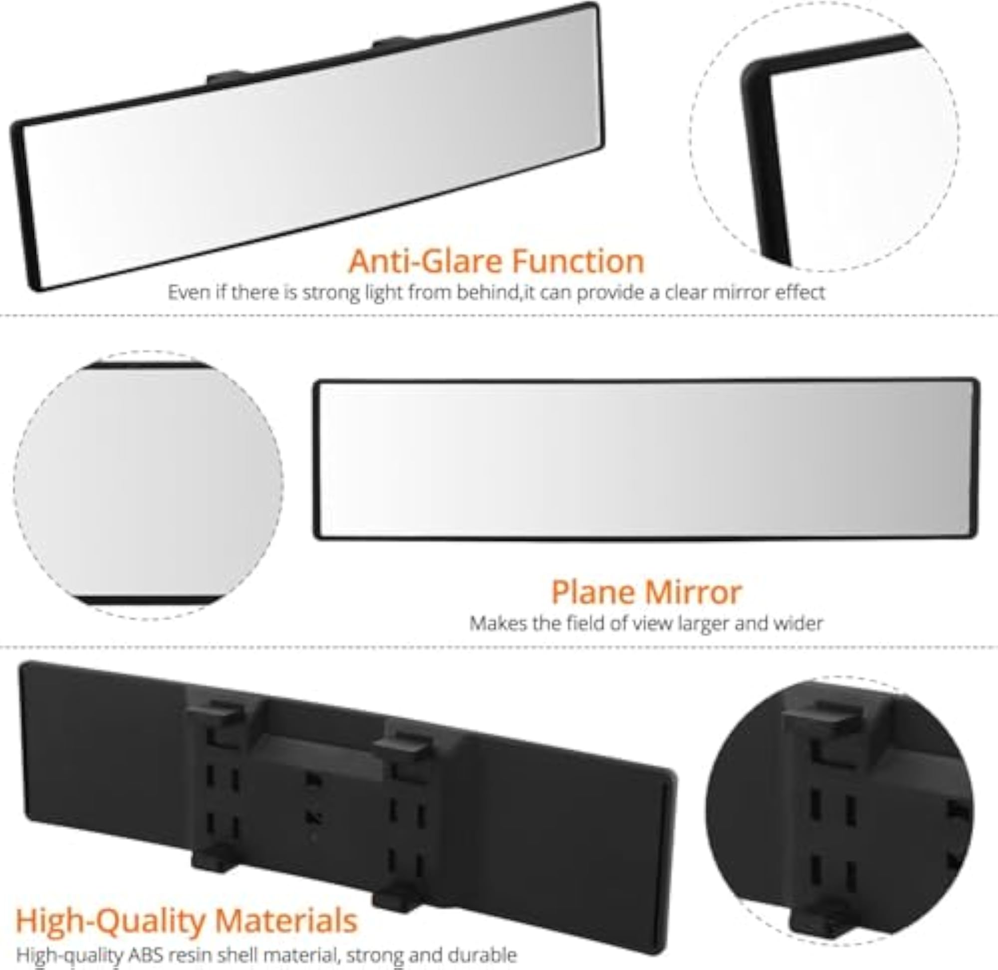 Universal Panoramic 12-Inch Rear View Mirror