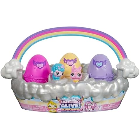 Hatchimals Alive, Spring Basket with 6 Mini Figures, 3 Self-Hatching Eggs, Fun Gift and Easter Toy, Kids Toys for Girls and Boys Ages 3 and up Cover