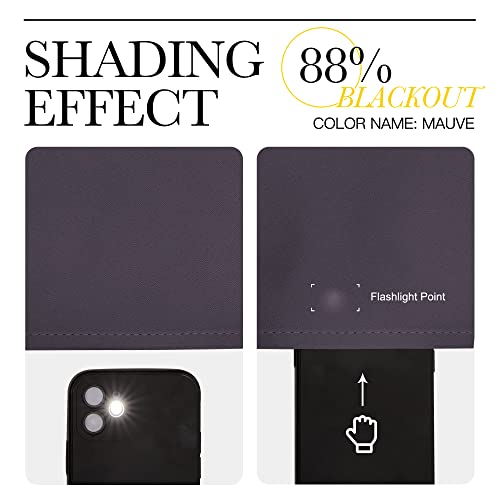 Image of NICETOWN Small Window Blackout Curtains, Home Decoration Thermal Insulated Solid Ring Top Blackout Curtains /Drapes for Bedroom(Greyish Purple, Set of 2, 42 x 63 Inch)