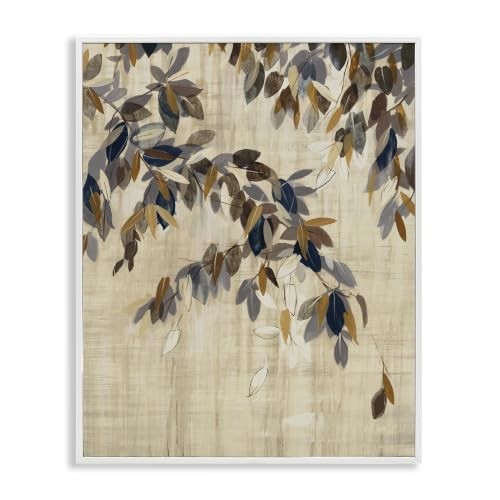 Boho Neutral Tree Leaves Botanical, 11 x 14 Inch Framed Giclée Print