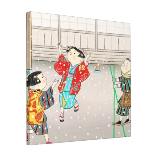 �G�� �t���[�������� ������ �u��₱�񂱁v �L�����o�X�A�[�g �A�[�g�p�l�� �ǉ� �Ǌ|�� �G ���_���A�[�g �ŉ� �Ǐ��� ���E�̖��� �|�X�^�[ 40x40cm