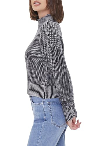 Forever 21 Women's Mineral Wash Mock Neck Sweater2