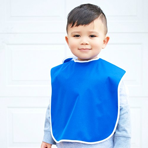 Toppy Toddler Large Waterproof Baby Bibs. Snap Buttons. Bib Easily Wipes Clean. Boys and Girls Gift Set 4-Pack (18-48 Months)