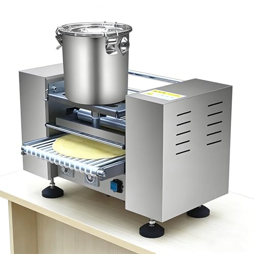 Máquina automática para hacer pasteles de crepé, máquina de piel de huevo de mil capas, máquina de corteza de crepé, grosor ajustable: 0.4-1.2 mm, diámetro de 10 pulgadas