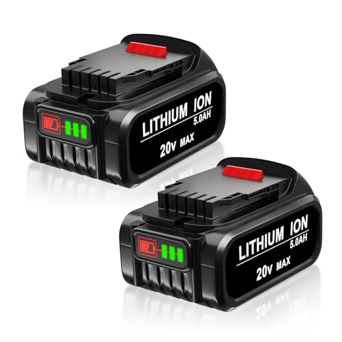 Batterie DeWalt 18V compatible 5,0 Ah Li-ion lot de 2 recharges DCB200 pour outillage sans fil