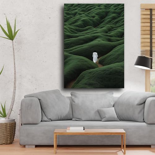 Lienzo de mujer en sendero natural para inspirar paz en tu dormitorio 2