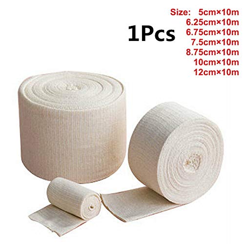 Cinta tubular elástica de algodón, cinta adhesiva deportiva, banda cohesiva, transpirable para soporte de articulaciones de muñeca (5 cm x 10 m, 1 pieza)