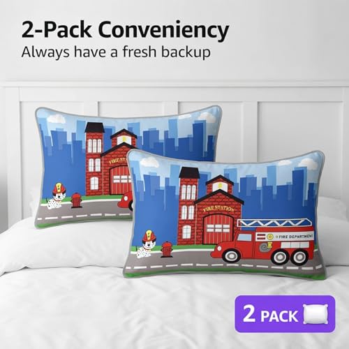 Image of Everyday Kids 2-Pack Standard Size Pillowcases fit Pillows 20 x 26 inch -100% Soft Breathable Microfiber - Perfect for Toddler Little Boy Twin /Full Size Bed - Rescue