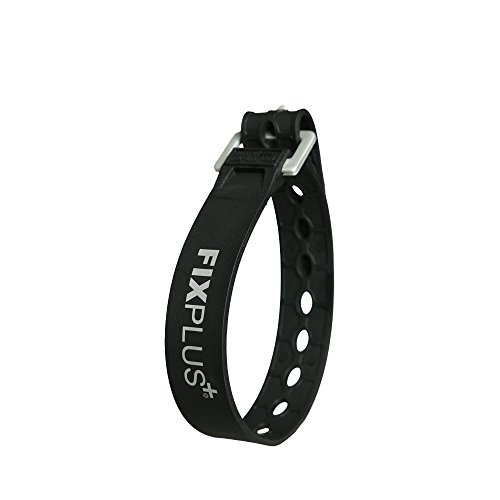 Fixplus -Strap black35 - Tension strap for securing, attaching, bundling and lashing, made of special plastic with aluminium buckle from aircraft construction, 35 cm in black