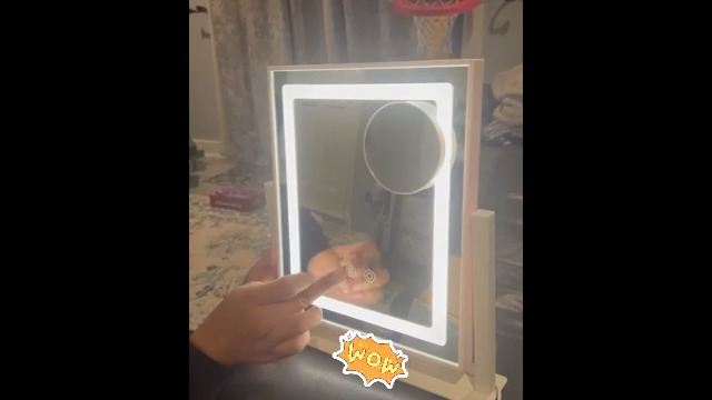 Specchio Trucco Con Luci LED - Specchio Da Tavolo Regolabile 10x Con 3 Luci E Ricarica USB