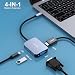 BENFEI USB C HUB 4in1,USB C Multiport-Adapter mit 4K HDMI/ 1080P VGA/ 5Gbps USB 3.0 Data Port/Typ C 60W Power Delivery, kompatibel für iPhone 15 Pro/Max MacBook Pro/Ai iPad Pro iMac Galaxy S23, Grau