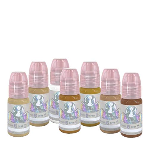 Perma Blend Microblading Pigment Makeup Ink for Eyebrows, Eyes, Lip, Scalp, Professional Cosmetic Pigment - Blondes Set, 1/2oz