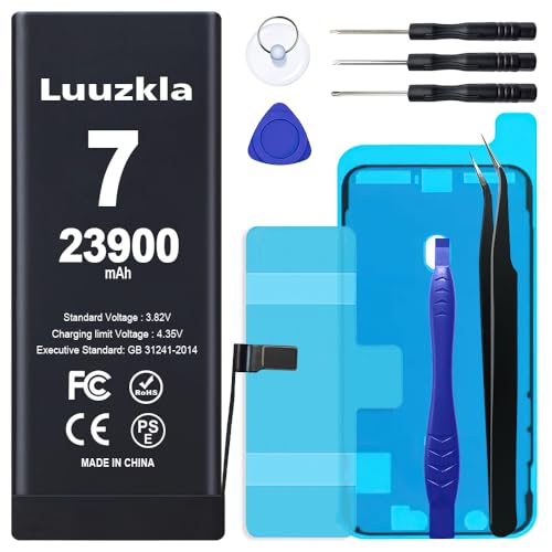 Luuzkla 23900mAh (New Upgrade) Battery Compatible with iPhone 7/7G Super Capacity Battery Replacement Compatible with iPhone 7/7G with Full Tool Kits-0 Cycle High Capacity-24 Months Service