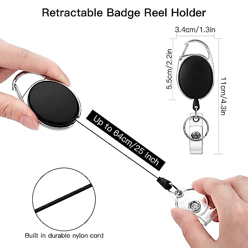 Porte-badge rétractable à clip pivotant 360° Soleebee avec cordon extensible de 63,5 cm