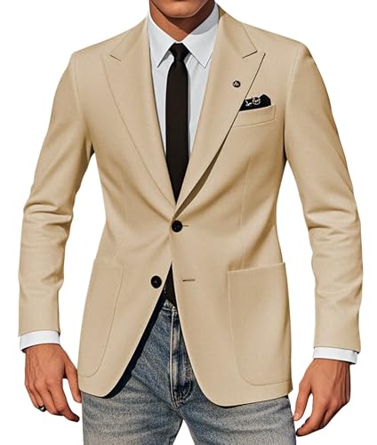 EMERAIDVLN Men's Casual Blazer Jacket 2 Button Suit Jacket Lightweight Sport Coats Wedding Party Business Work Wear