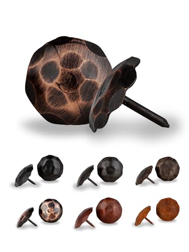 25 Pack 1" Round Head Clavos Decorative Nails, Oil Rubbed Bronze