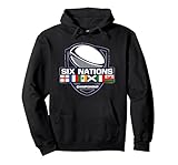 Six Nations Rugby Sweat à Capuche, Unisexe pour Adultes, Noir, XXL