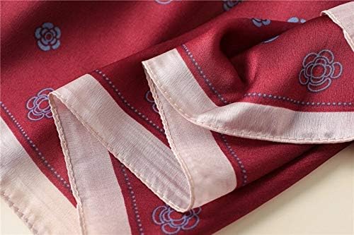 Image of Premium Silk Stole for Women | Lightweight Printed Silk Scarf & Hijab | Elegant Party (72 x 36 Inch) (Burgundy)