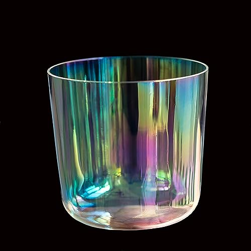 432Hzのライトクリアクリスタルシンギングボウル、無料のマレットとOリング付きのプロフェッショナルサウンドヒーリング楽器、ヨガ瞑想禅に最適 (Color : 7Inch A Note)