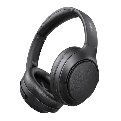 MIATONE Seattle（Bluetooth 5.4 ワイヤレス ヘッドホン）ハイブリッドアクティブノイズキャンセリング 最大48dB / 無線& AUX有線接続/外音取り込みモード/重低音/ヘッドホン収納ケース付き / 最大60時間音楽再生 / 40mm +10mmデュアルドライバー/マルチポイント対応 (ブラック)