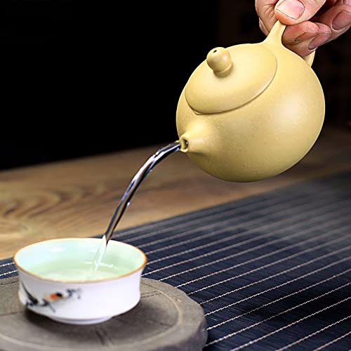 Teapot 220ml Chinese Zisha Clay Yellow Xishi Pots Huangduan Ball Filter Infuser for Loose Tea (Middle Capacity) - Image 3