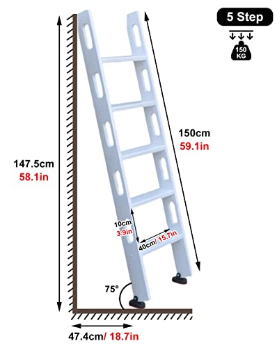 Escalera de litera universal de madera para camas altas en dormitorios 4