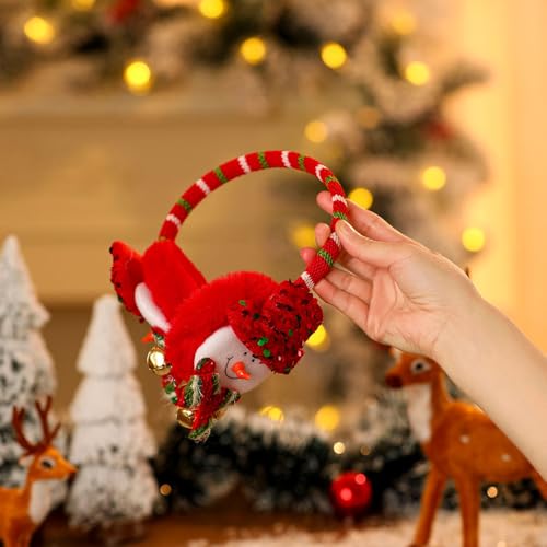 Christmas Earmuffs for Adults and Kids Cute Winter Santa Claus/Snowman/Elk Ear Warmer for Outdoor Party2