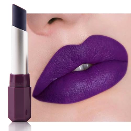 HHLTOH Dark Orchid Purple Matte Lipstick - Pigmented Lip Crayon & Face Paint Stick for Women Everyday Halloween Birthday Party Wear Younger-Looking Lip Makeup Labial con color para uso diario 08