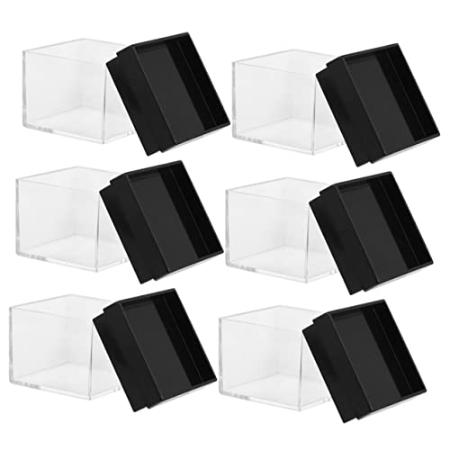 WOFASHPURET Mineral Specimen Display Boxes 6 Pack Plastic Storage Case Smooth Texture and Square Shape