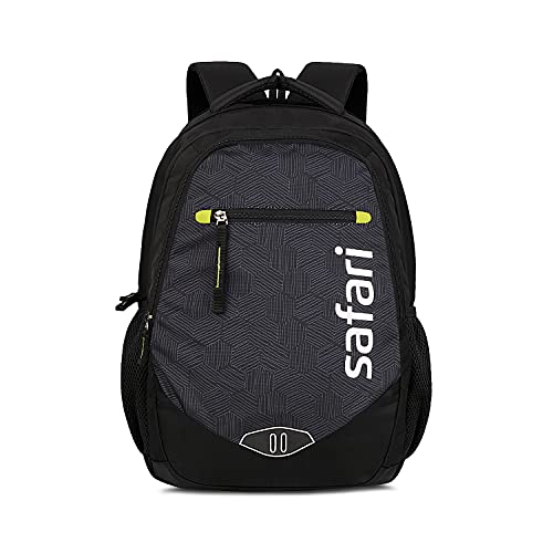 Safari Tribe 35 Ltrs Large Laptop Backpack with 3 Compartments, Water Resistant Fabric - Black (TRIBE19CBBLK)