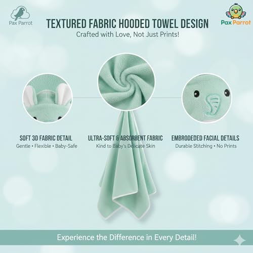 Image of Ultra-Soft Baby Hooded Towel - Coral Velvet Wrap Your Little One in Softness and Joy, Hypoallergenic & Super Absorbent Bath Wrap for Newborns & Toddlers | Cute Animal Design (0-5 Years) (turquoise)