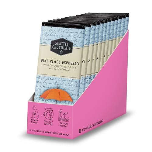 Seattle Chocolates Bar, Pike Place Espresso, 2.5-Ounce (Pack of 12)