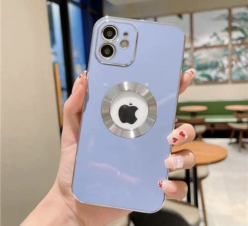 Luxury Gold Electroplated with Camera Lens Protection Shockproof Soft TPU with Logo Cut Back Cover for Apple iPhone 11 (6.1 inch, Sierra Blue)