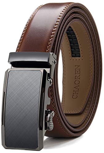 Ratchet Dress Belt 1 1/8, CHAOREN Adjustable Comfort Belt with Slide Click Buckle, Trim to Exact Fit (click comfort belt)