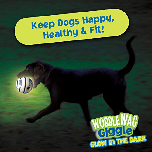 Wobble Wag Giggle Ball, interaktives Hundespielzeug, witziges Kichern, wenn gerollt oder geschüttelt, Haustiere wissen am besten, wie im Fernsehen gesehen, Glow in The Dark