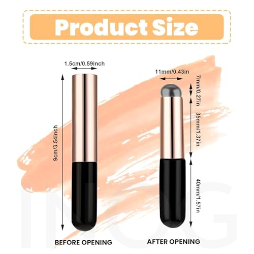 Image of INOG 2pcs Silicone LipBrush SiliconeLip Applicator with Cap Elastic Silicone Lip Balm Applicatorr Reusable LipMask Applicator Lips Smudge Brush for Lipstick LipGloss LipTint Lip Mask LipMakeup Brush (Black)