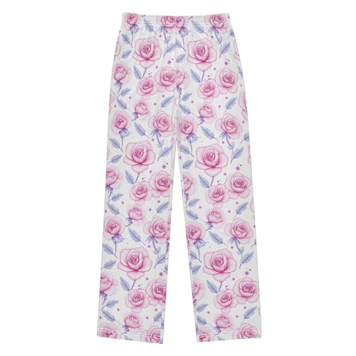 senya Pajama Pants Sleep Pants Light Pink Rose for Age 6-14