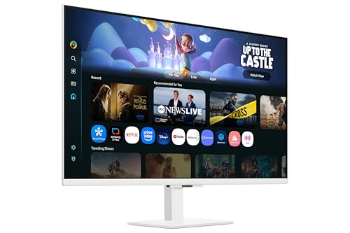 Image of Samsung 32 inch (80cm) M5 Smart Monitor with Smart TV Experience (Smartchoice) |FHD 1920 x 1080|Screen Mirroring TV Plus|Speakers|Adaptive Sound|Wi-Fi|HDMI|Bluetooth|LS32FM501EWXXL|White
