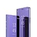 Produktbild COTDINFOR Samsung Galaxy A50 Hülle Spiegel Ledertasche Handyhülle Clear Cool Männer Mädchen Flip Ständer Etui Case Slim Schutzhüllen für Samsung Galaxy A50 Mirror PU Purple MX.