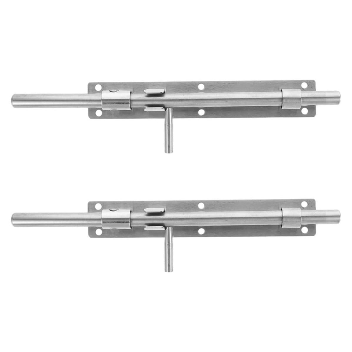 ULTECHNOVO 2 Pezzi Catenaccio per Porta in Acciaio Inossidabile Chiavistello Scorrevole per Porte e Cancelli Argento per Porte in Legno