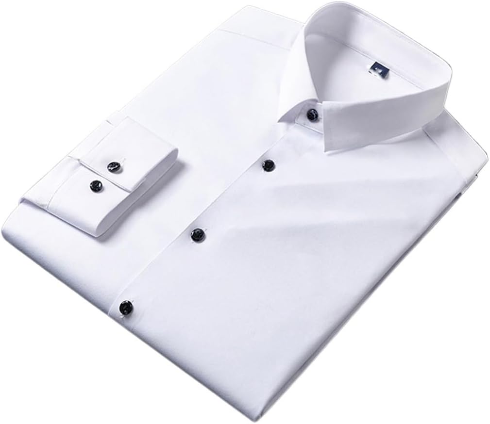 Men's Business Shirts Long-Sleeved Shirts Men's Formal Wear Non-Marking Shirt Large Size Breathable Type(L Code)